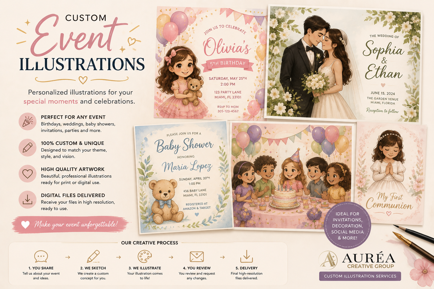 Custom Event Illustrations